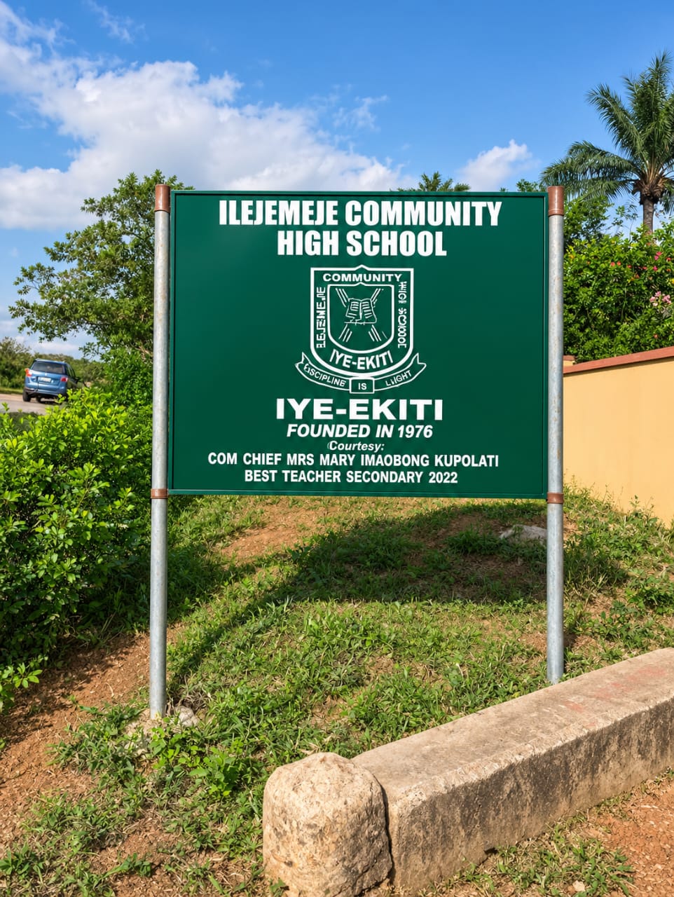 Ilejemeje Community High School signboard